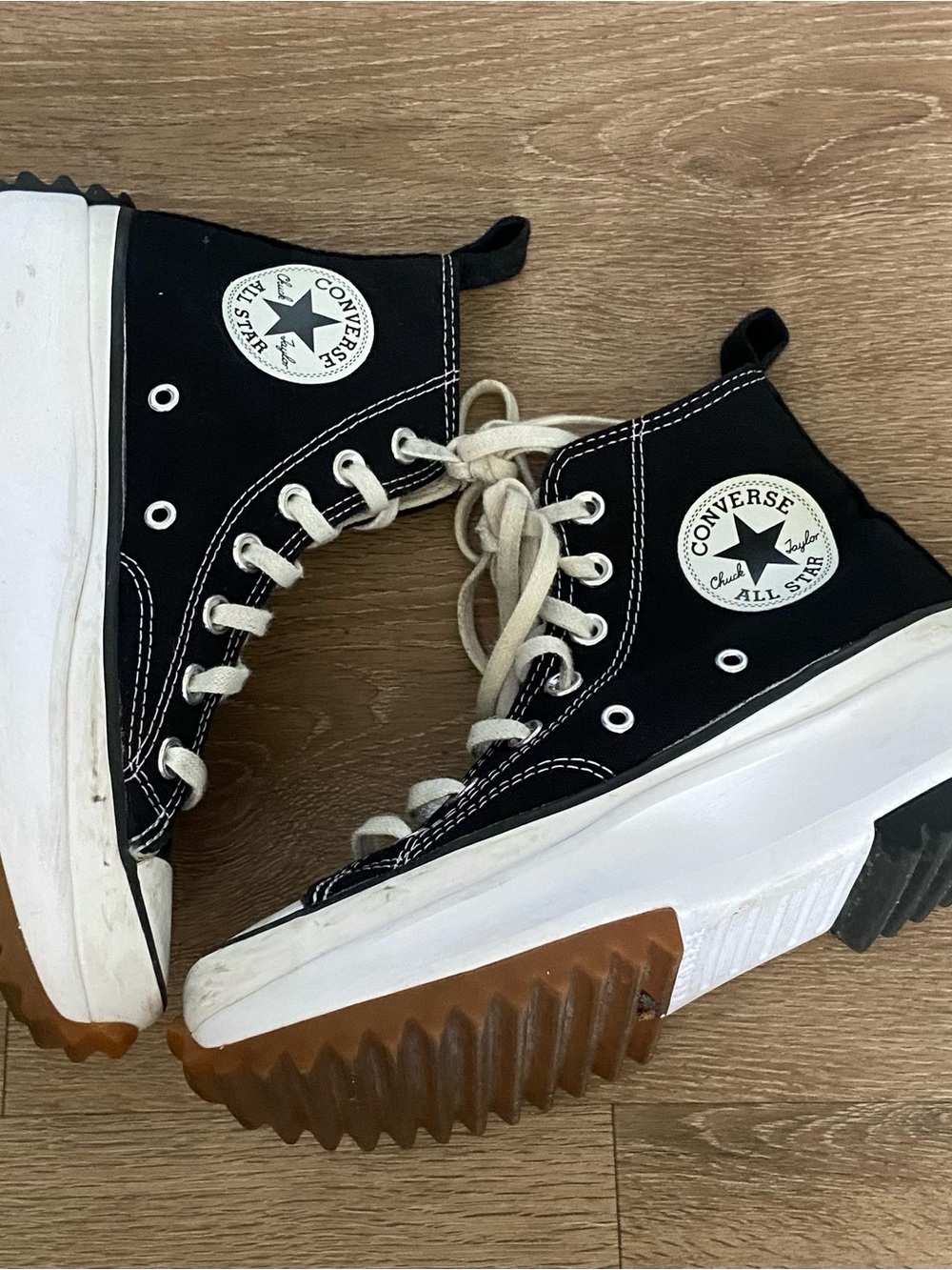 Black Converse Run Star Hike Platform Shoes (Size 5)